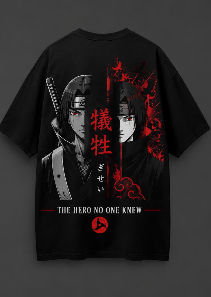 Itachi Uchiha – The Hero No One Knew Oversized T-Shirt image 2